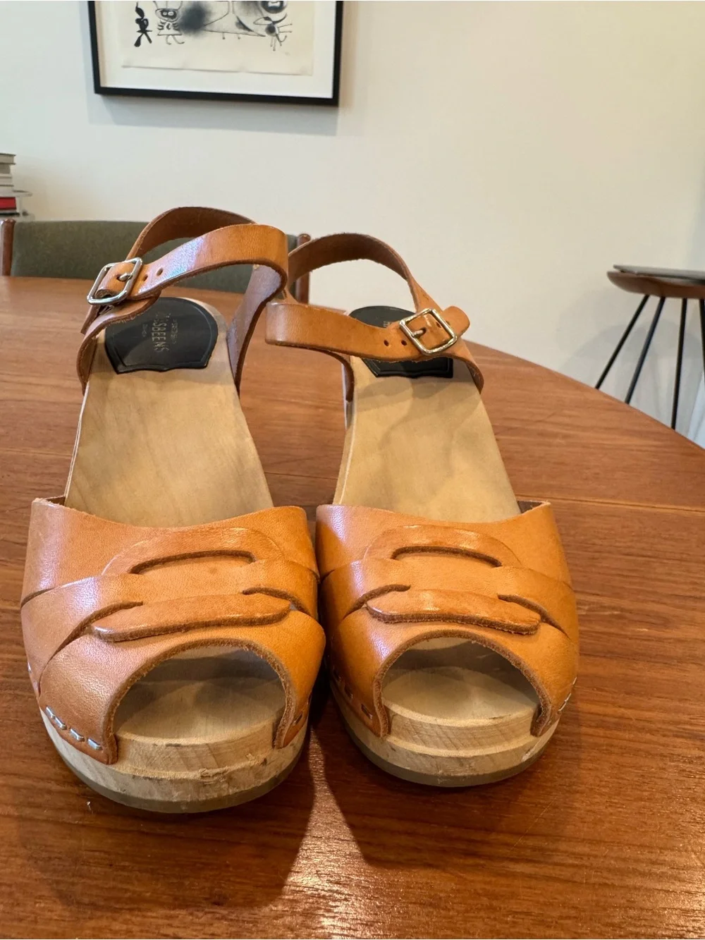 Swedish Hasbeens Super High Peep Toe Sandal